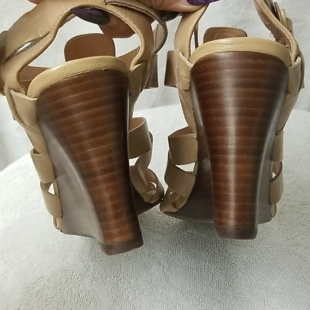 Genuine Leather Wedge Sandals